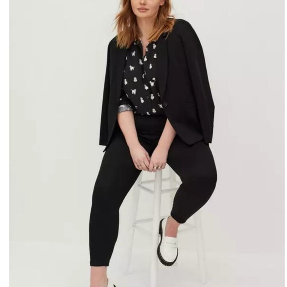 Torrid Lizzie Dog Button Up Black Shirt Long Sleeve Casual Workwear Size 00 M/L - Picture 12 of 16